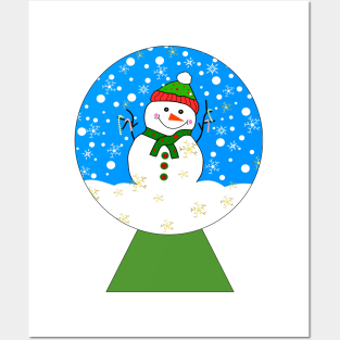 SNOWMAN Snowglobe Posters and Art